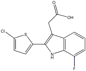 2-[2-(5-chlorothiophen-2-yl)-7-fluoro-1H-indol-3-yl]acetic acid Structure