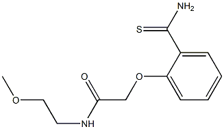 2-[2-(aminocarbonothioyl)phenoxy]-N-(2-methoxyethyl)acetamide Structure