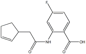 2-[2-(cyclopent-2-en-1-yl)acetamido]-4-fluorobenzoic acid Structure