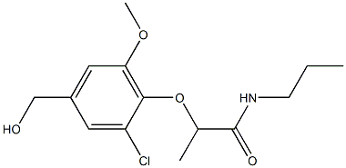 2-[2-chloro-4-(hydroxymethyl)-6-methoxyphenoxy]-N-propylpropanamide Structure