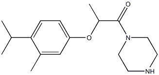 2-[3-methyl-4-(propan-2-yl)phenoxy]-1-(piperazin-1-yl)propan-1-one 구조식 이미지