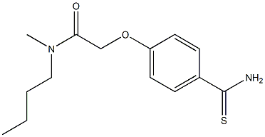 2-[4-(aminocarbonothioyl)phenoxy]-N-butyl-N-methylacetamide Structure