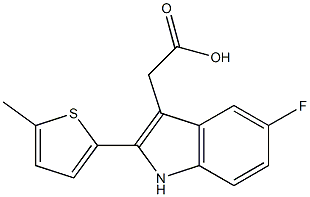 2-[5-fluoro-2-(5-methylthiophen-2-yl)-1H-indol-3-yl]acetic acid Structure