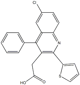 2-[6-chloro-4-phenyl-2-(thiophen-2-yl)quinolin-3-yl]acetic acid 구조식 이미지