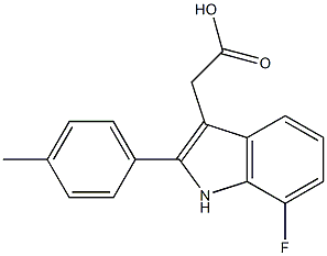 2-[7-fluoro-2-(4-methylphenyl)-1H-indol-3-yl]acetic acid 구조식 이미지