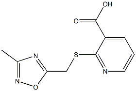 2-{[(3-methyl-1,2,4-oxadiazol-5-yl)methyl]sulfanyl}pyridine-3-carboxylic acid Structure