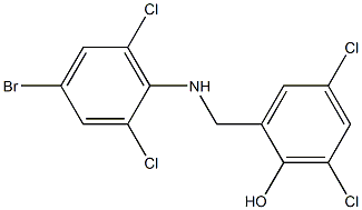 2-{[(4-bromo-2,6-dichlorophenyl)amino]methyl}-4,6-dichlorophenol 구조식 이미지