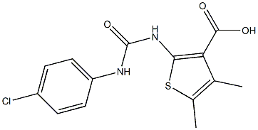 2-{[(4-chlorophenyl)carbamoyl]amino}-4,5-dimethylthiophene-3-carboxylic acid 구조식 이미지