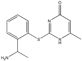 2-{[2-(1-aminoethyl)phenyl]sulfanyl}-6-methyl-1,4-dihydropyrimidin-4-one 구조식 이미지