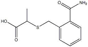 2-{[2-(aminocarbonyl)benzyl]thio}propanoic acid Structure