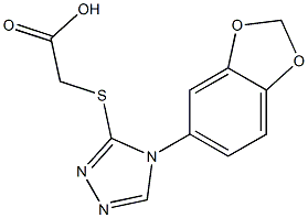 2-{[4-(2H-1,3-benzodioxol-5-yl)-4H-1,2,4-triazol-3-yl]sulfanyl}acetic acid 구조식 이미지