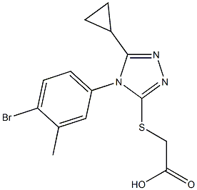 2-{[4-(4-bromo-3-methylphenyl)-5-cyclopropyl-4H-1,2,4-triazol-3-yl]sulfanyl}acetic acid 구조식 이미지
