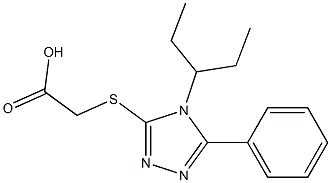 2-{[4-(pentan-3-yl)-5-phenyl-4H-1,2,4-triazol-3-yl]sulfanyl}acetic acid 구조식 이미지