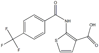 2-{[4-(trifluoromethyl)benzene]amido}thiophene-3-carboxylic acid 구조식 이미지