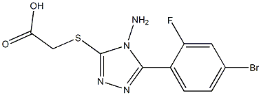 2-{[4-amino-5-(4-bromo-2-fluorophenyl)-4H-1,2,4-triazol-3-yl]sulfanyl}acetic acid 구조식 이미지