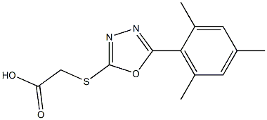 2-{[5-(2,4,6-trimethylphenyl)-1,3,4-oxadiazol-2-yl]sulfanyl}acetic acid Structure