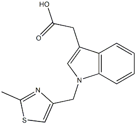 2-{1-[(2-methyl-1,3-thiazol-4-yl)methyl]-1H-indol-3-yl}acetic acid 구조식 이미지