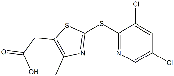 2-{2-[(3,5-dichloropyridin-2-yl)sulfanyl]-4-methyl-1,3-thiazol-5-yl}acetic acid Structure