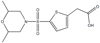 2-{5-[(2,6-dimethylmorpholine-4-)sulfonyl]thiophen-2-yl}acetic acid Structure