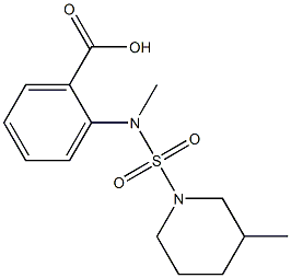 2-{methyl[(3-methylpiperidine-1-)sulfonyl]amino}benzoic acid Structure