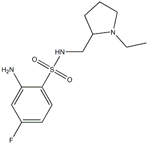 2-amino-N-[(1-ethylpyrrolidin-2-yl)methyl]-4-fluorobenzene-1-sulfonamide 구조식 이미지