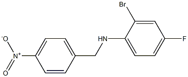 2-bromo-4-fluoro-N-[(4-nitrophenyl)methyl]aniline Structure