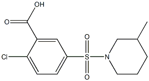 2-chloro-5-[(3-methylpiperidine-1-)sulfonyl]benzoic acid 구조식 이미지