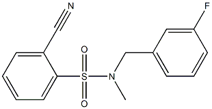 2-cyano-N-[(3-fluorophenyl)methyl]-N-methylbenzene-1-sulfonamide 구조식 이미지