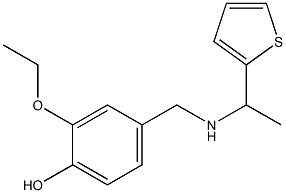 2-ethoxy-4-({[1-(thiophen-2-yl)ethyl]amino}methyl)phenol Structure