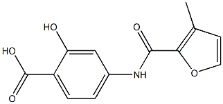 2-hydroxy-4-[(3-methyl-2-furoyl)amino]benzoic acid 구조식 이미지