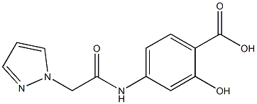 2-hydroxy-4-[2-(1H-pyrazol-1-yl)acetamido]benzoic acid 구조식 이미지