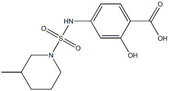 2-hydroxy-4-{[(3-methylpiperidine-1-)sulfonyl]amino}benzoic acid 구조식 이미지