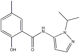 2-hydroxy-5-methyl-N-[1-(propan-2-yl)-1H-pyrazol-5-yl]benzamide 구조식 이미지
