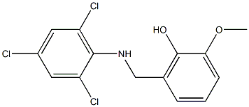 2-methoxy-6-{[(2,4,6-trichlorophenyl)amino]methyl}phenol Structure