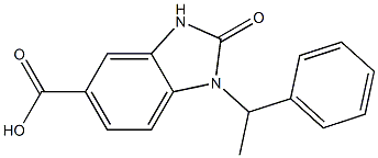 2-oxo-1-(1-phenylethyl)-2,3-dihydro-1H-1,3-benzodiazole-5-carboxylic acid 구조식 이미지