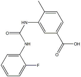 3-({[(2-fluorophenyl)amino]carbonyl}amino)-4-methylbenzoic acid 구조식 이미지