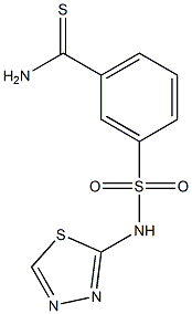 3-(1,3,4-thiadiazol-2-ylsulfamoyl)benzene-1-carbothioamide 구조식 이미지