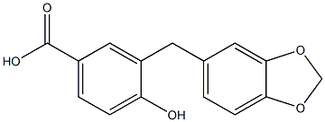 3-(1,3-benzodioxol-5-ylmethyl)-4-hydroxybenzoic acid Structure
