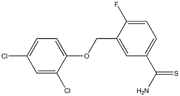3-(2,4-dichlorophenoxymethyl)-4-fluorobenzene-1-carbothioamide Structure