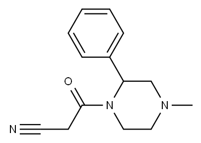 3-(4-methyl-2-phenylpiperazin-1-yl)-3-oxopropanenitrile Structure