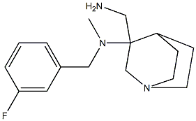 3-(aminomethyl)-N-[(3-fluorophenyl)methyl]-N-methyl-1-azabicyclo[2.2.2]octan-3-amine Structure