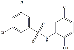 3,5-dichloro-N-(5-chloro-2-hydroxyphenyl)benzene-1-sulfonamide 구조식 이미지