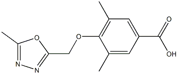 3,5-dimethyl-4-[(5-methyl-1,3,4-oxadiazol-2-yl)methoxy]benzoic acid Structure