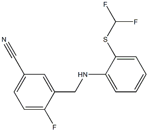 3-[({2-[(difluoromethyl)sulfanyl]phenyl}amino)methyl]-4-fluorobenzonitrile Structure