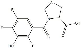 3-[(2,4,5-trifluoro-3-hydroxyphenyl)carbonyl]-1,3-thiazolidine-4-carboxylic acid Structure