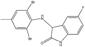 3-[(2,6-dibromo-4-methylphenyl)amino]-5-fluoro-2,3-dihydro-1H-indol-2-one 구조식 이미지