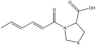 3-[(2E,4E)-hexa-2,4-dienoyl]-1,3-thiazolidine-4-carboxylic acid 구조식 이미지