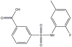 3-[(2-fluoro-5-methylphenyl)sulfamoyl]benzoic acid 구조식 이미지