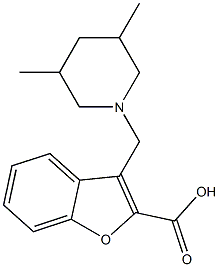 3-[(3,5-dimethylpiperidin-1-yl)methyl]-1-benzofuran-2-carboxylic acid 구조식 이미지