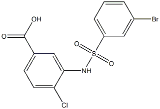 3-[(3-bromobenzene)sulfonamido]-4-chlorobenzoic acid 구조식 이미지